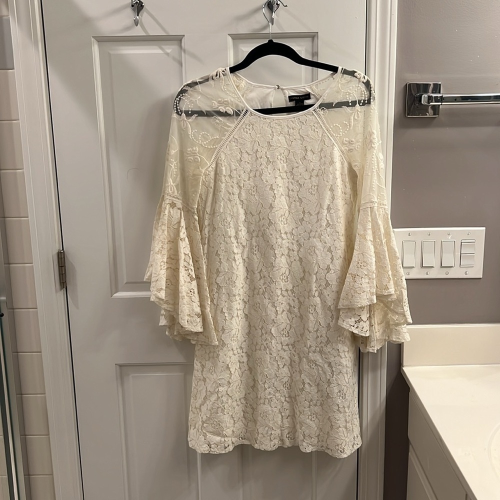 Cynthia Steffe Lace Bell Sleeve Sheath Above the Knee Mini Dress - Picture 2 of 7